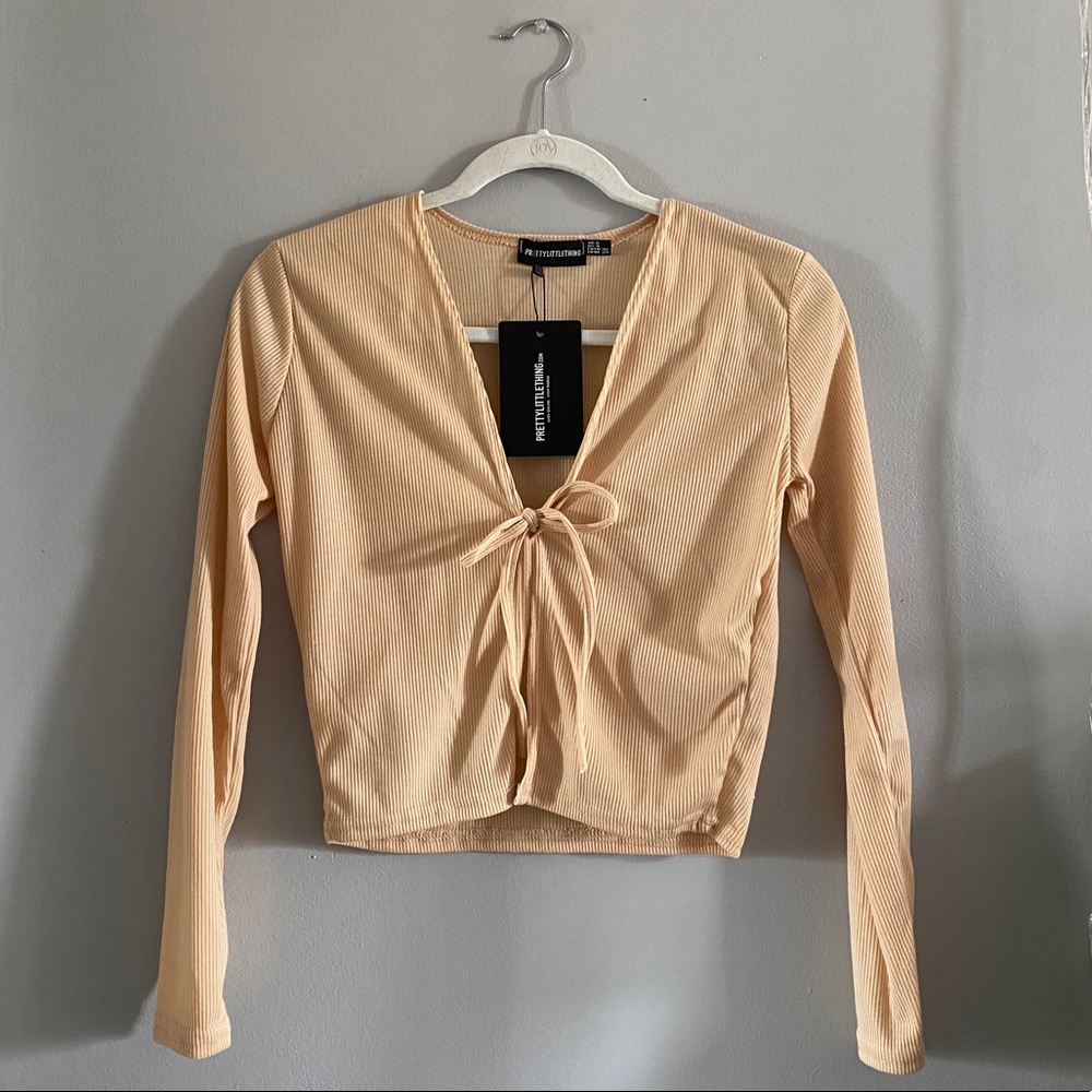 PLT Ribbed Front Tie Top